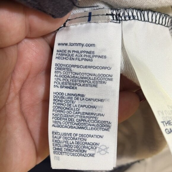 Tommy Hilfiger Womens XL black 34 Sleeve HoodieSweat Shirt wpocket floral - Picture 5 of 8